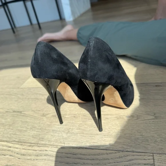 Jimmy Choo Black Suede Love Pointed Toe Pumps 100, Size 41 - Picture 3 of 12
